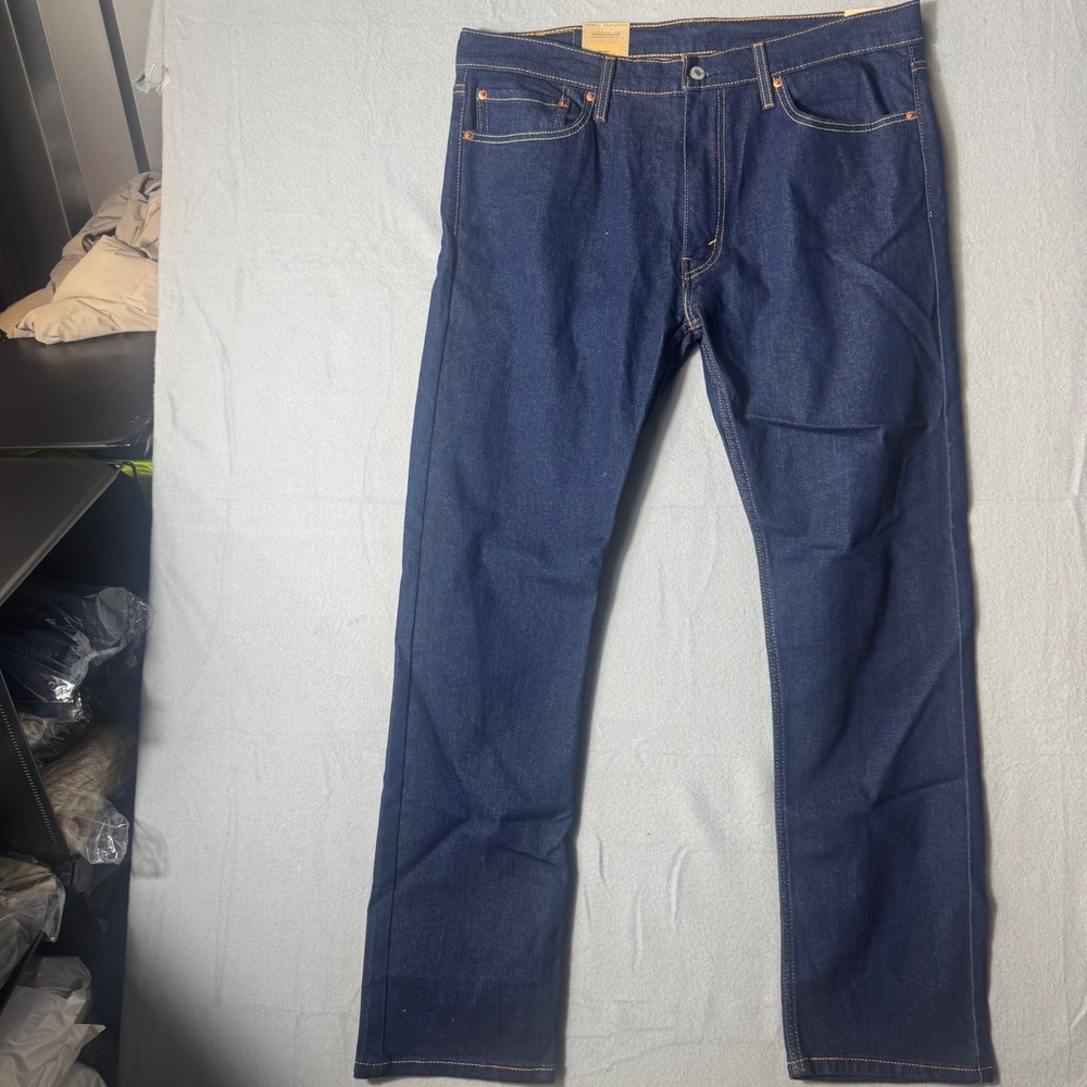 Levis 513 Slim Straight Jeans Dark Indigo Blue 08513-3217 Mens 36x32 NWT